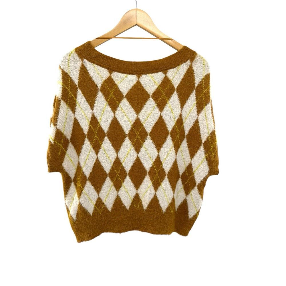 Free People Through The Motions Vest Sweater Women Size S Tiger Eye Combo Y2K - Picture 5 of 6